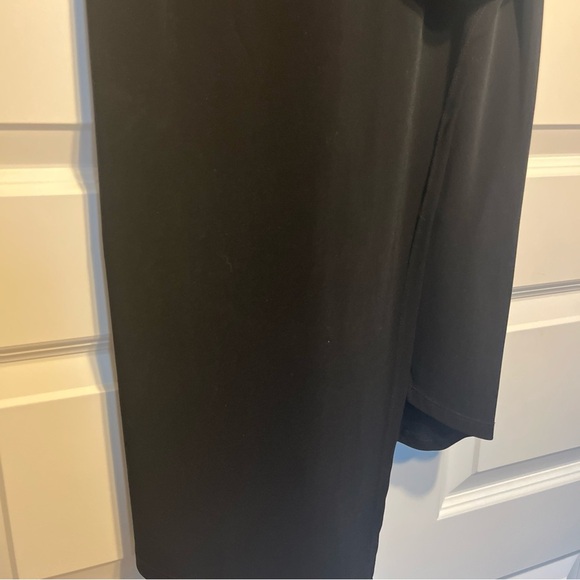 VINCE CAMUTO CAP SLEEVE DRAPE FRONT BLACK DRESS sz M - Picture 3 of 9